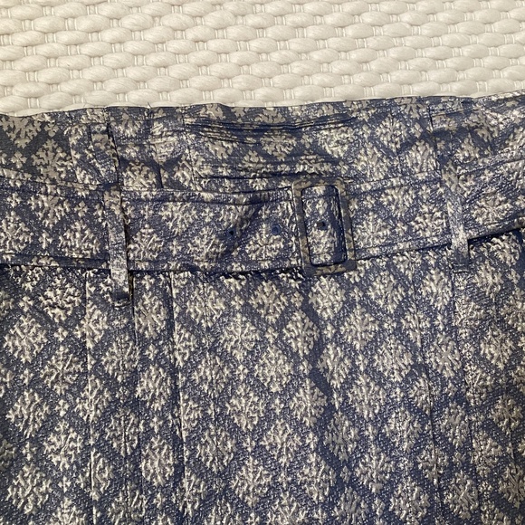 Vintage PRADA Womens Silver and Gold Brocade Belted Mini Skirt Size 38 US 2 EUC - Picture 6 of 13